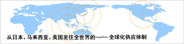 从日本、马来西亚、美国发往全世界的—全球化供应体制