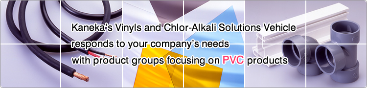 Kaneka's Vinyls and Chlor-Alkali Solutions Vehicle responds to your company's needs with product groups focusing on PVC products
